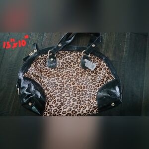 Talbots Leopard and Black Shoulder Bag